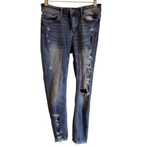 Bridge by Gly Dark wash Raw hem mid rise skinny jeans